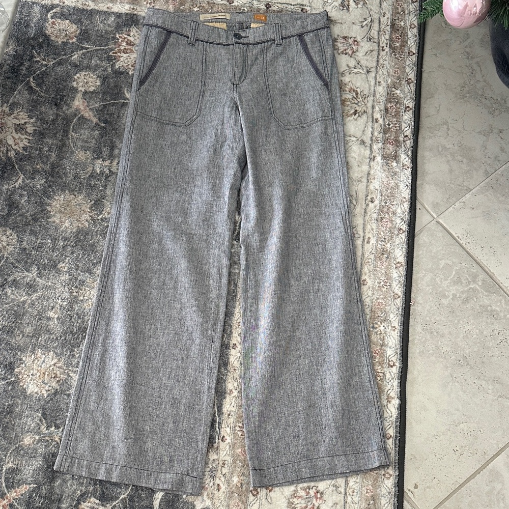 Anthropologie Pilcro and the letter press GrayBlue Wide-Leg Trousers